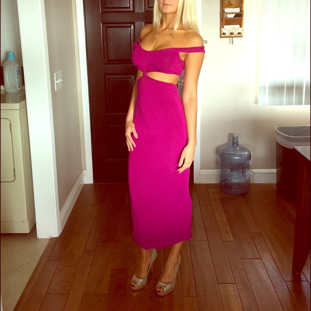 NASTY GAL maroon cut out maxi